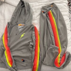 Aviator nation grey hoodie and sweatpants